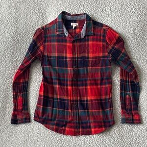 Cat & Jack Red and Navy Plaid Shirt